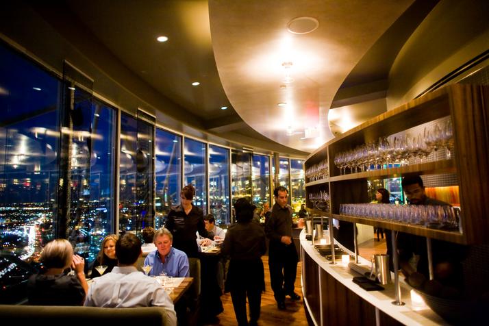 Wolfgang Puck Restaurant At Top of Dallas' Reunion Tower Shutters